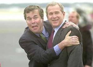 Jeb with brother George Can't Believe How Excited They Are To Be Back In Office So Soon With Our 2012 Election Endorsement For Vice-President