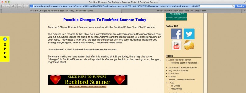 Rockford Scanner Taken Down