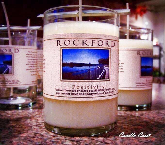 Candle Crest Soy Candles - the Rockford Positivity candle.