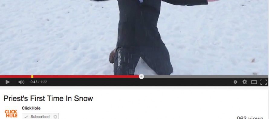 Watch a Rockford Priest Enjoying Snow For First Time
